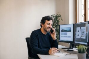 Scrivania di un professionista che valuta quanto costa un sito web professionale